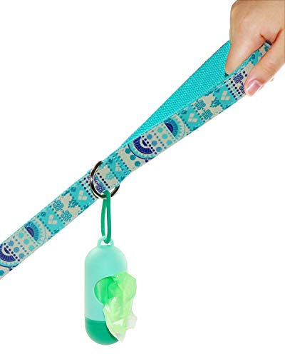 TagME Correa Perro Grande,Correa de Entrenamiento del Perro,Patrón de Moda,1.5M Turquesa