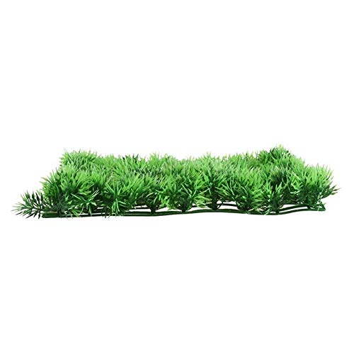 2 Piezas de Agua Césped Artificial acuática Planta Fish Tank césped del Paisaje decoración del Acuario plástico Uso en Interiores y Exteriores (Color : Green)