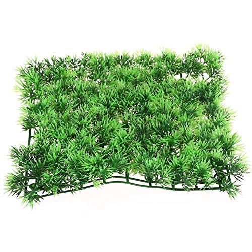 2 Piezas de Agua Césped Artificial acuática Planta Fish Tank césped del Paisaje decoración del Acuario plástico Uso en Interiores y Exteriores (Color : Green)