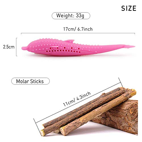 Aifeer Cepillo de Dientes Interactivo para Gatos, Juguetes interactivos para Gatos, Juguete Dental rellenable, Juguete de Limpieza de Dientes Molar de Silicona para Gatos o Gatos (Paquete de 6)