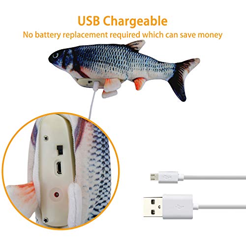 EKKONG Juguete Hierba Gatera,Juguete Interactivo, Simulación de Peces de Peluche Juguetes, Catnip Fish Toys, Juguete Electrico Automático para Gatos Gatito (Type D)