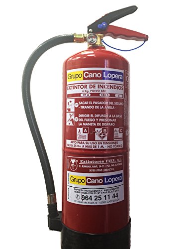 Extintor polvo 6 Kg. EFICACIA 27A/183B, incluye soporte. cumple normativa RIPCI/CTE/NBE
