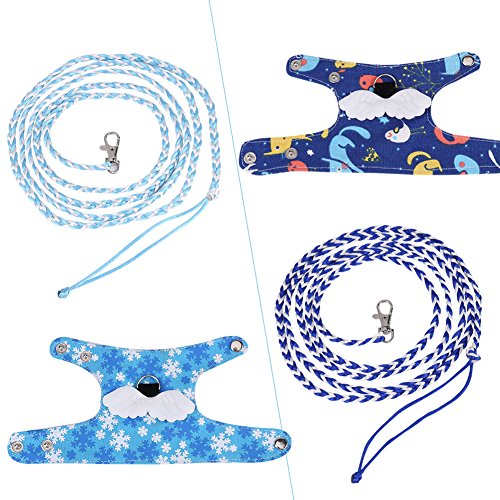 Fdit Ropa Ardilla Mascota Chaleco de Arneses Chaleco de la Historieta con Correa de Plomo para Caminar Ferret Chinchilla Ardilla de Pequeños Animales () Azul Claro
