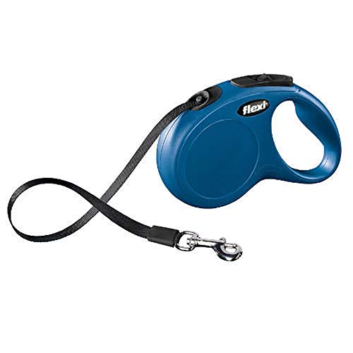 Global Correa Extensible Flexi New Classic de Cinta XS en Color Azul | Correa de Perro hasta 12 kg | Correa de 3 Metros