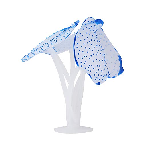 Haokaini Coral resplandeciente, Tanque de Peces de Silicona Artificial Simulación de Plantas Decoración del Acuario Adornos de Coral (Color : Azul)