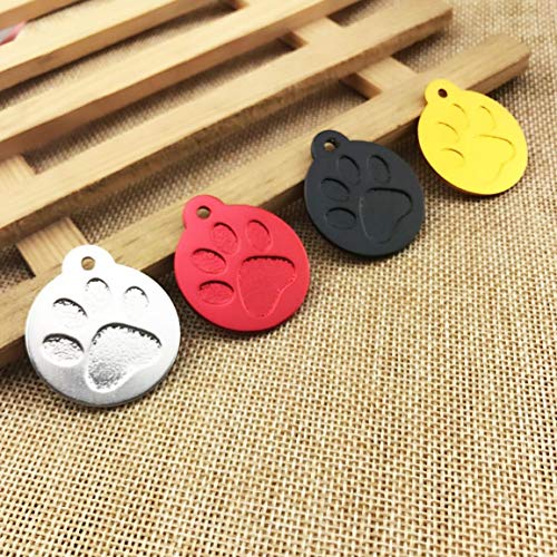 Huella de aleación de Aluminio Etiqueta para Mascotas Tarjeta de Identidad de arnés de Perro Encantador Tarjeta de Marco antipérdida Accesorios para Mascotas Lindos Rojo (Color: Rojo)