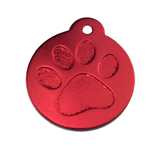 Huella de aleación de Aluminio Etiqueta para Mascotas Tarjeta de Identidad de arnés de Perro Encantador Tarjeta de Marco antipérdida Accesorios para Mascotas Lindos Rojo (Color: Rojo)