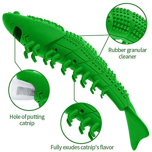 Juguete para Gato, Cepillo de Dientes Interactivo para Gatos, Juguete para Masticar para Gatos, Gatos, Limpieza de Dientes y Cuidado Dental, Forma de pez Cera, Juguete para Mascotas