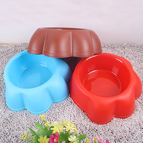 JUNGEN Comedero para Mascotasc Cuenco de plástico para Perro Gato 21 * 13.5 * 6.5cm Colores aleatorios