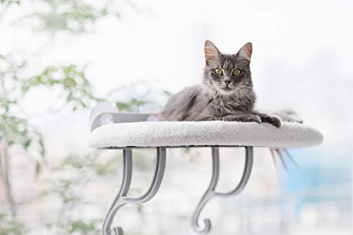 K&H PET PRODUCTS - Alféizar de Gato con Montaje Universal (14" x 24") - No Requiere alféizar de Ventana, Percha para Gato