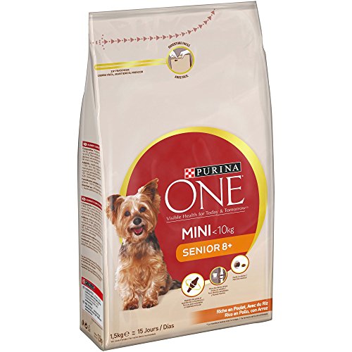 PURINA ONE Mini Pienso para Perro Senior Pollo y Arroz 8 x 800 g