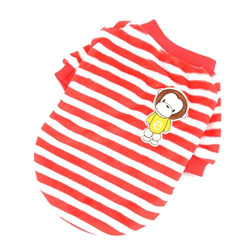 Ranphy suéter de Terciopelo para Perro pequeño, suéter para Cachorro, Sudadera Suave, para niña, niño, Invierno, cálido, con Capucha, a Rayas, para Chihuahua, Juguete, caniche