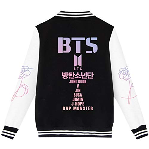SERAPHY Unisex Sudadera Ropa Chaqueta de Beisbol para Army Suga Jin Jimin Jung Kook J-Hope Rap-Monster V 5420Negro XXS