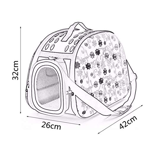 Transportin Perro/Transportin Gato, Respirable Plegable Bolsa de Viaje para Mascotas (M Espuma, Rosa)