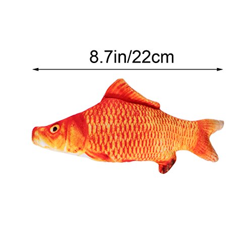 UKCOCO 3 Piezas Catnip Juguetes, Simulación Peluches Peces Interactiva Mascota Chew Bite Suministros para Gato Almohada de Pescado - Tamaño S
