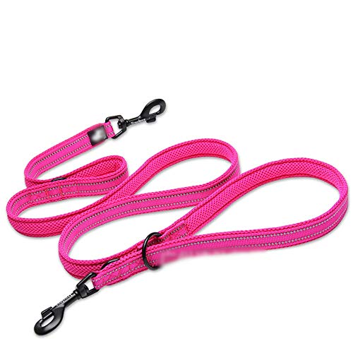 WTNL Perro multifunción arnés, Mango for al Aire Libre Correa de Perro retráctil Mejor Correa for Perros Que tiran (Color : Rosa roja)