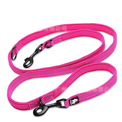 WTNL Perro multifunción arnés, Mango for al Aire Libre Correa de Perro retráctil Mejor Correa for Perros Que tiran (Color : Rosa roja)