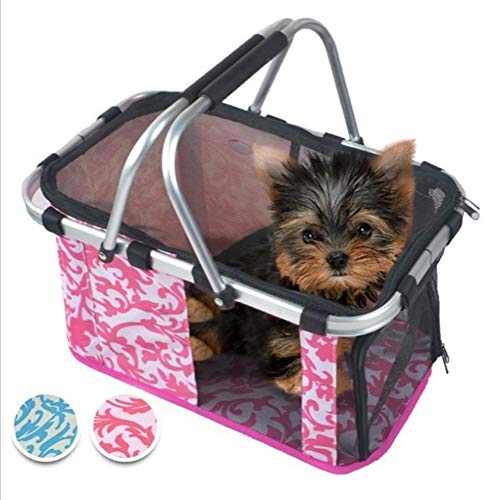 ZRDY Cubierta De Red De Poliéster Handel Productos For Animales De Perro Bolsa Gato Portador Cesta De Bicicleta De Metal (Color : B, Size : S)