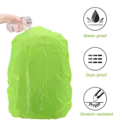 AGPTEK 2 * Fundas Impermeable para Mochila con Bolsa de Almacenamiento y Hebillas Ajustable, para Camping, Senderismo etc, Verde, XL (56-70L)