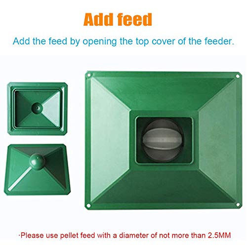Al Aire Libre Automático Pez Alimentador, Abdominales Material 5L Grande Capacidad Pez Comida Dispensadores Alimentador Acuario Adecuado para Estanque Acuario Cría Verde