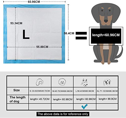 Alfombra para educadores para perros Petphabet Educator Alfombra Bambú para perros Puppies 56 x 58cm, 100 Piezas, Absorbente 2 veces más, 2 veces más rápido (azul)