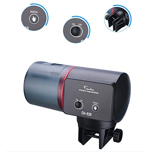 Alimentador automático de peces alimentador automático de tortugas para dispensadores de alimentos para peces en acuarios o peceras, alimentación automática y manual, 14 días de vacaciones o fines de