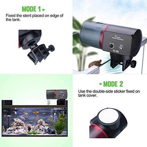 Alimentador automático de peces alimentador automático de tortugas para dispensadores de alimentos para peces en acuarios o peceras, alimentación automática y manual, 14 días de vacaciones o fines de