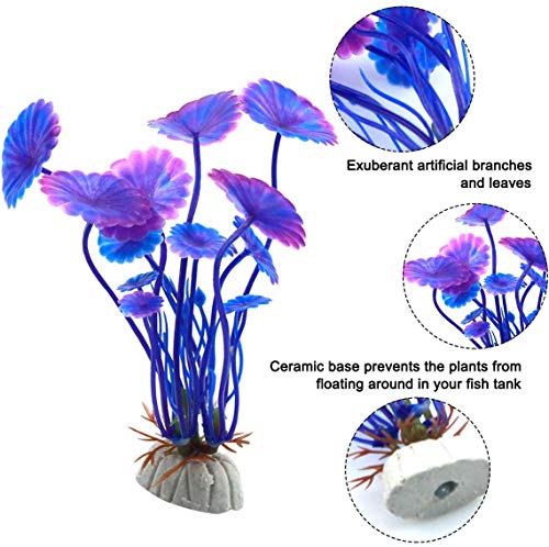 BETOY Plantas acuáticas Artificiales, 20 Piezas Plantas Grandes de Acuario Decoraciones plásticas del Tanque de Peces, Acuario Plantas de plástico Artificial decoración