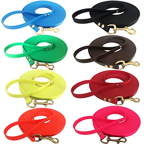 bio-leine Correa de Arrastre Muy Ligera Biothane para Cachorros y Perros pequeños de 3-15 Metros de 13 Colores con Correa de Mano para Cachorros