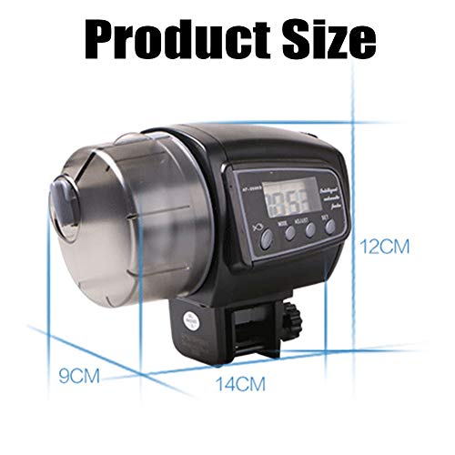 Cacoffay Digital Monitor Automático Pez Alimentador Dos velocidades Ajuste Pez Tortuga Alimentador para Acuario Pez Tanque Vacaciones Fin de Semana Pez Comida Dispensadores