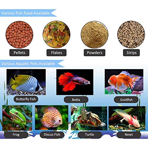 Cacoffay Digital Monitor Automático Pez Alimentador Dos velocidades Ajuste Pez Tortuga Alimentador para Acuario Pez Tanque Vacaciones Fin de Semana Pez Comida Dispensadores