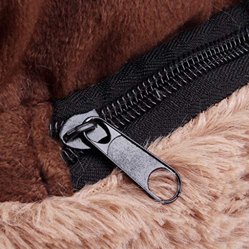 Cama Sofá Redondo para Mascotas Forma de Garra Cesta Linda de Perros con Cojín Extraíble Casa Cama de Felpa Nido Cómoda para Gatos y Perros HULKY(marrón,L)