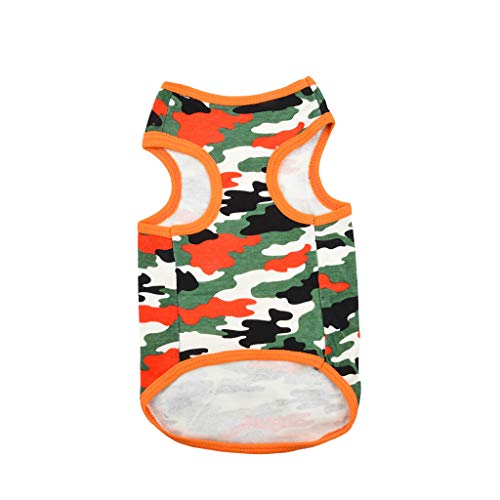 Camuflaje Camisa para Pequeño, Dragon868 Perrito del Chaleco del Verano Camisa del Perro Camiseta de Sección Ligera de Algodón para Perros Chaleco Camisetas Ropa del PatróN, XS-L