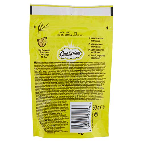Catisfactions Premios para gatos sabor queso 60g (Pack de 6)