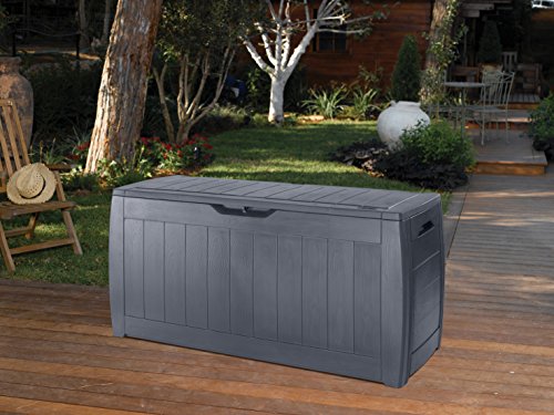 Chalet-Jardin 12HOLLYWOOD - Caja de Almacenamiento para el jardín (270 L), Color Gris