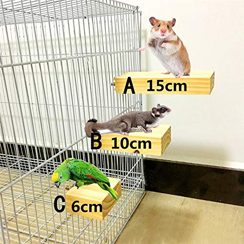 chongwan Suministro De Mascotas Trampolín Plataforma De Madera Soporte para Jaula De Pájaros Loro para Mascotas Jerbos Hámster Pequeños Animales Juguetes para Mascotas