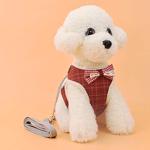 Collar Perro Ajustable Juego De Arnés Y Correa para Perro De Gato Malla De Nylon Arnés para Cachorro De Mascota Chaleco De Plomo para Collar De Gato Chaleco para Gato Pequeño   Kit De Perro para Perr