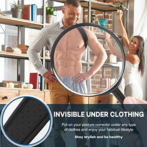 Corrector de Postura, Corrector Postura Espalda Faja para Hombre y Mujer Hombro Clavícula Espalda Recta Soporte - Mejorar Postura Posture Corrector incluye 2X Soportes para Hombreras y 1x Rodiller