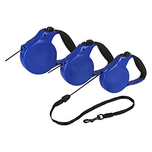 DDXJKL Correa Perro Collar Perro Comercio Exterior Cuerda Redonda Mascota Cuerda de tracción automática, Blister Color Tarjeta Embalaje Perro Correa de tracción-Azul_18 * 13 cm; Longitud: 8 m
