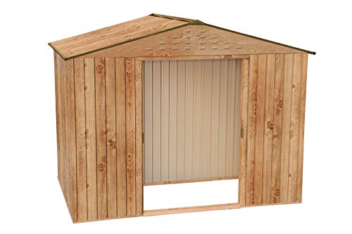 Duramax Artemisa Caseta Metálica de Jardín, Imitación Madera, 183 x 261 x 202 cm