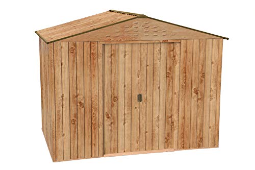 Duramax Artemisa Caseta Metálica de Jardín, Imitación Madera, 183 x 261 x 202 cm