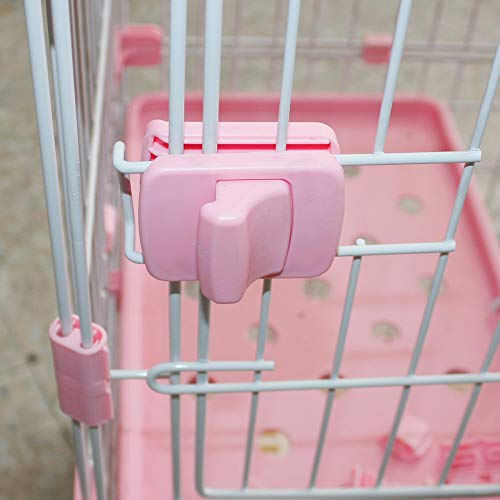 DZLA Jaula para Gatos Gato casa con 3 Niveles Jaula para Mascotas Villa para Gato Jaula para Animales pequeños Gatitos, Chinchillas, azúcar (S-72×47×102cm, Rosa)