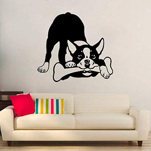 Etiqueta Engomada De La Pared Del Pvc Del Animal Del Hueso De Masticación Del Perro Para Las Etiquetas Del Dormitorio 56Cmx51Cm
