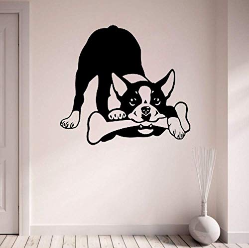 Etiqueta Engomada De La Pared Del Pvc Del Animal Del Hueso De Masticación Del Perro Para Las Etiquetas Del Dormitorio 56Cmx51Cm