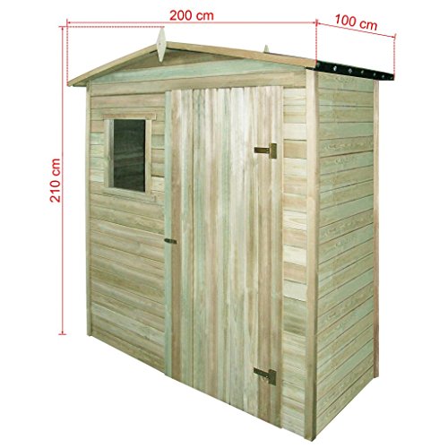 Festnight Caseta de Almacenaje de Madera de Jardín 200x100x210 cm