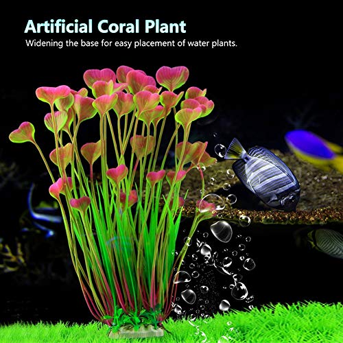 FTVOGUE Plantas Acuáticas Artificiales Simulación Plantas Acuáticas de Plástico Forma de Corazón Hojas Acuario Tanque de Peces Bajo el Agua Decoración(03)