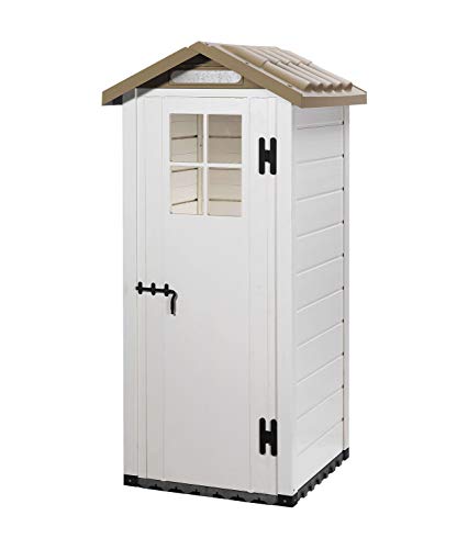 Gardiun KSP38200 - Caseta de Resina Tuscany Evo 80 1 m² 97x97x203 cm Blanco/Beige