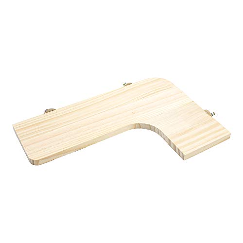 GNB PET Natural Madera Estar Plataforma,L Forma Trampolín para Hamster Chinchilla,Ratón,Rata,Jerbo con 304 Inoxidable Acero Arandelas