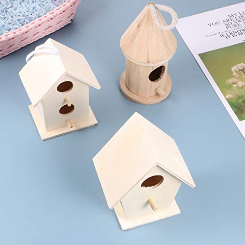 Hakka - 3 casas para pájaros para colgar al aire libre, para colgar en la cama, para colgar pájaros, casa, jaula, accesorios de jardín, decoración para el hogar o el jardín