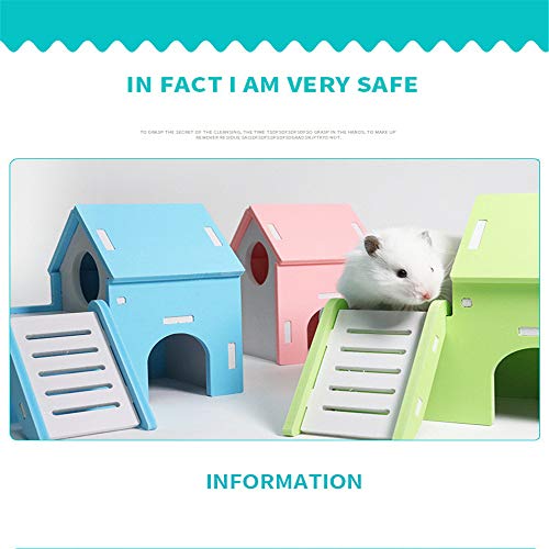 Hamster Hideout House - Juguete Divertido del Nido de Madera de la cabaña Viviente, cabaña de Madera Dos Capas, Chinchilla, Rata, jerbo y hámster Enano
